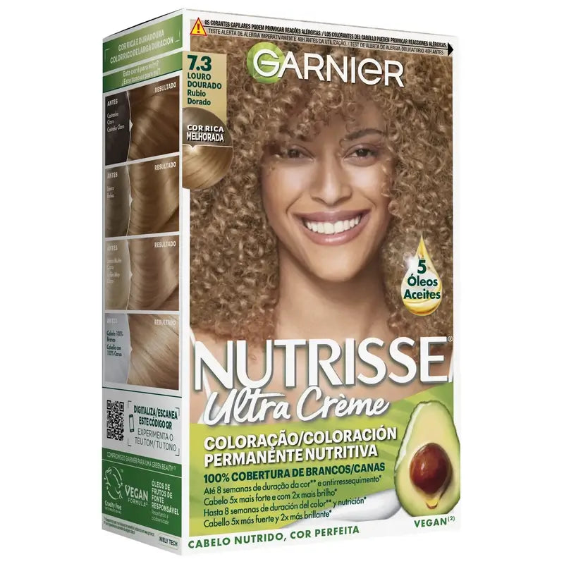 Garnier Nutrisse Louro Dourado Permanente Cor do Cabelo Tonalidade 7,3 , 160 ml