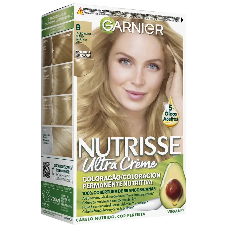 Garnier Nutrisse Louro Muito Claro Coloração Permanente N.º 9 , 160 ml