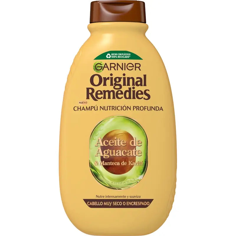 Garnier Original Remedies Champô Óleo de Abacate e Manteiga de Karité para Cabelos Encrespados e Irritados , 300 ml