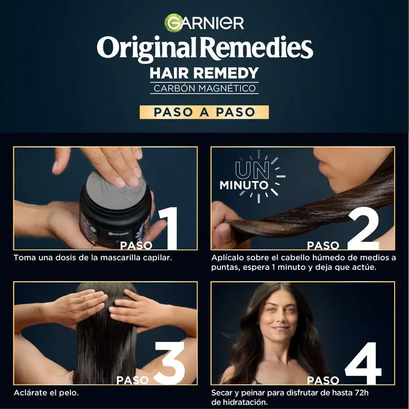 Garnier Original Remedies Garnier Original Remedies Máscara Hidratante de Carvão Vegetal Magnético Remédio para o Cabelo