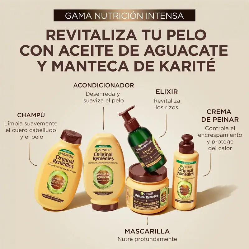 Garnier Original Remedies Ultra Nourishing Hair Remedy Máscara para Cabelos Secos e Encrespados , 340 ml