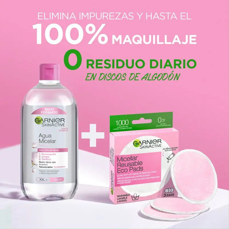 Discos desmaquilhantes de microfibra reutilizáveis Garnier Skin Active