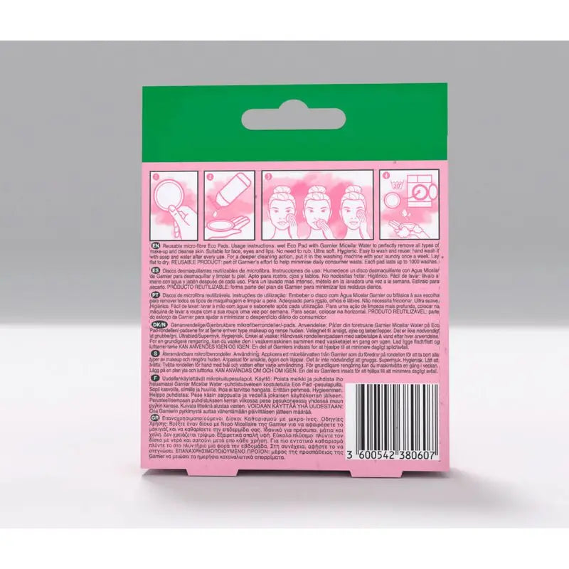 Discos desmaquilhantes de microfibra reutilizáveis Garnier Skin Active