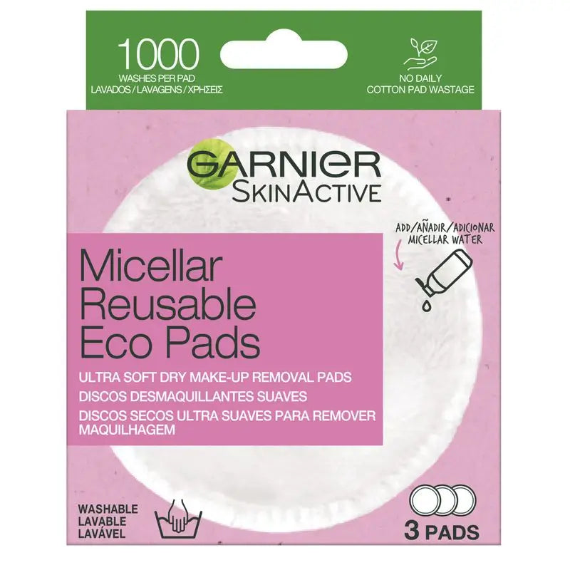 Discos desmaquilhantes de microfibra reutilizáveis Garnier Skin Active