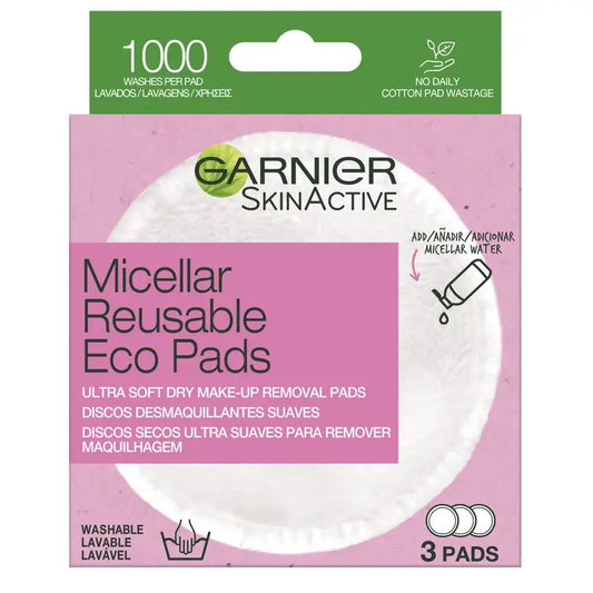 Discos desmaquilhantes de microfibra reutilizáveis Garnier Skin Active
