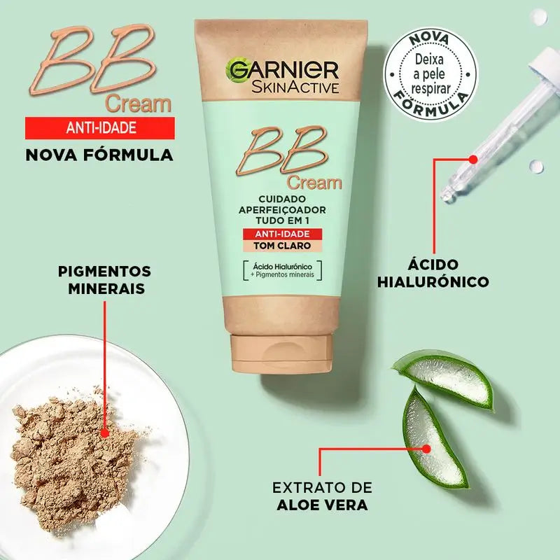 Garnier Skinactive Bb Creme Anti-Idade Tom Médio. Hidratante Tudo Em Um Com Cor Spf15, 50Ml