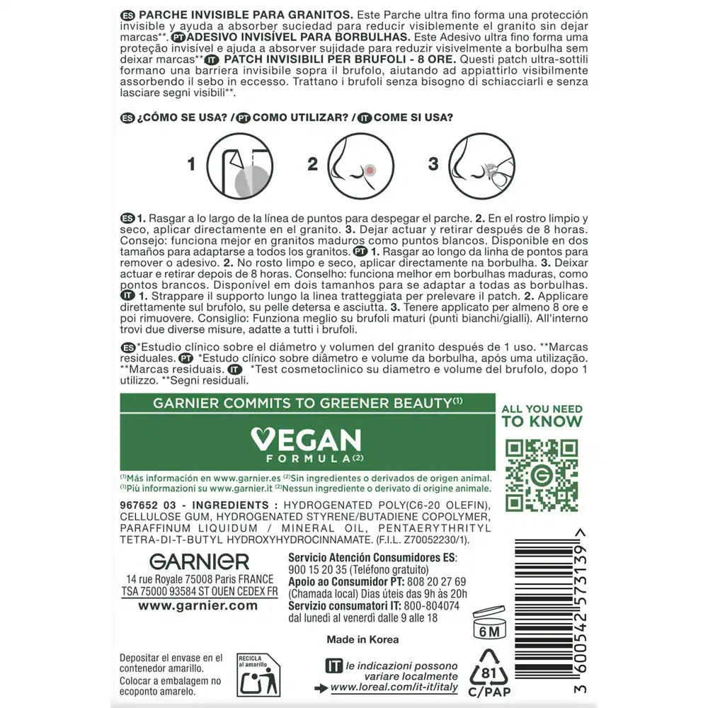 Garnier Skinactive Patches para o rosto contra as borbulhas , 22 und