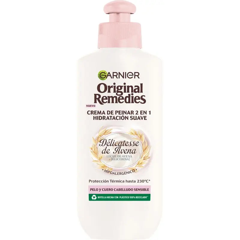 Garnier Ultra Doux 2 em 1 Creme Hidratante Suave para Penteados, 200 ml