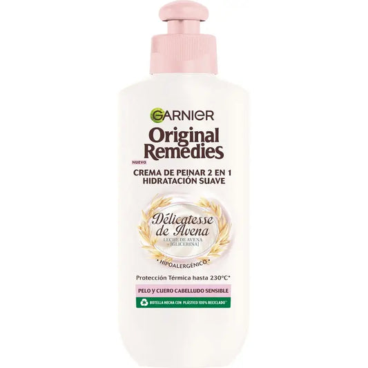 Garnier Ultra Doux 2 em 1 Creme Hidratante Suave para Penteados, 200 ml