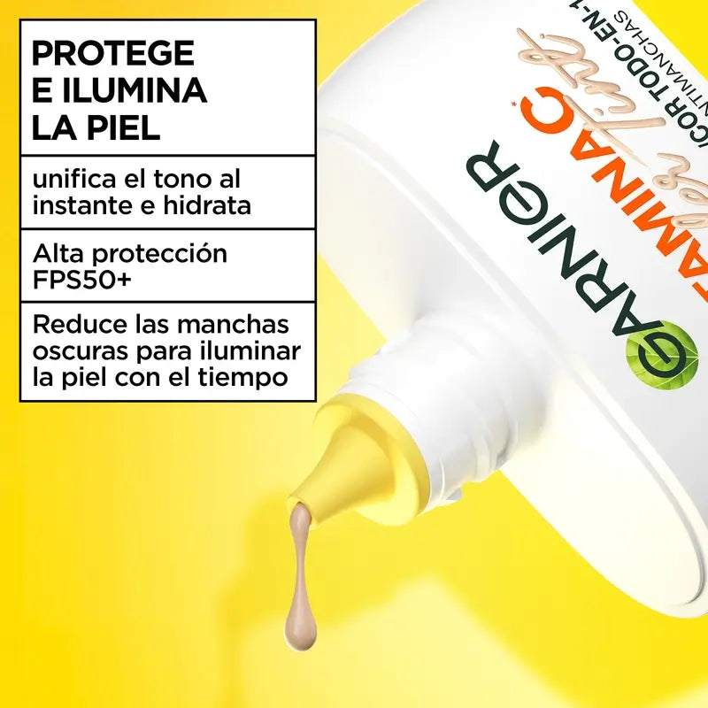 Garnier Proteção Diária UV Vitamina C Tonalidade Maravilhosa Spf50+, Tom Claro , 40 ml