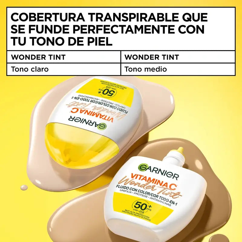 Garnier Proteção Diária Uv Vitamina C Matiz Maravilhosa Spf50+, Tom Médio , 40 ml