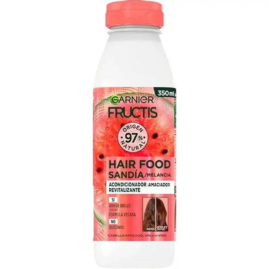 Garnier Fructis Hair Food Condicionador Revitalizante Melancia Para Cabelos Sem Vida e Sem Brilho 350 Ml