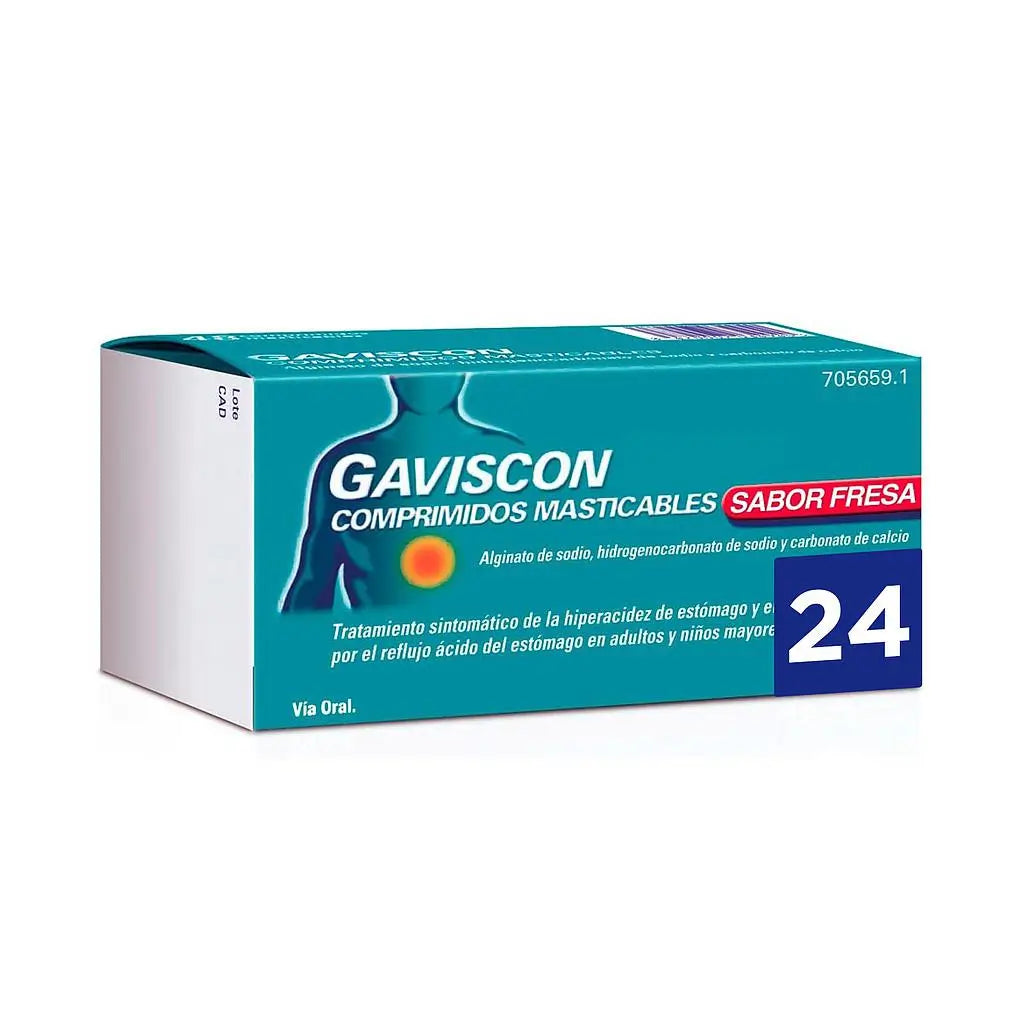 Gaviscon 24 comprimidos mastigáveis com sabor a morango
