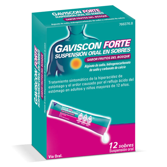 Gaviscon Forte Suspensão Oral Frutos do Bosque, 12 saquetas
