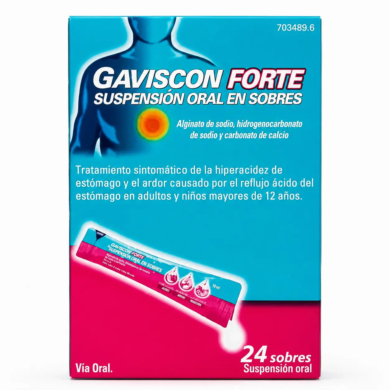 Gaviscon Forte Suspensão Oral Frutos do Bosque, 24 saquetas