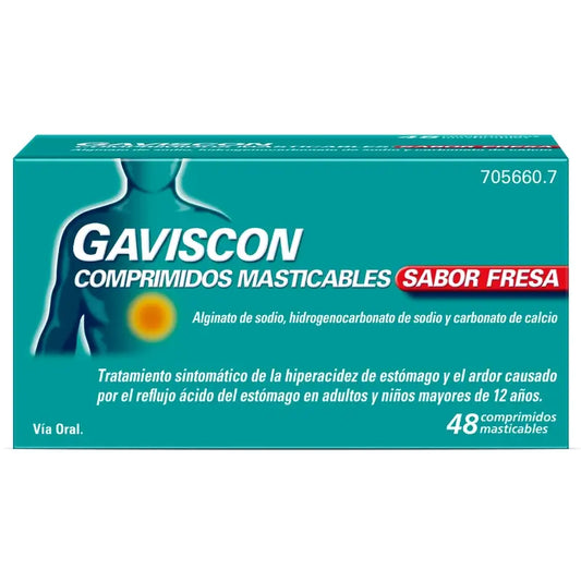 Gaviscon Sabor a Morango , 48 comprimidos