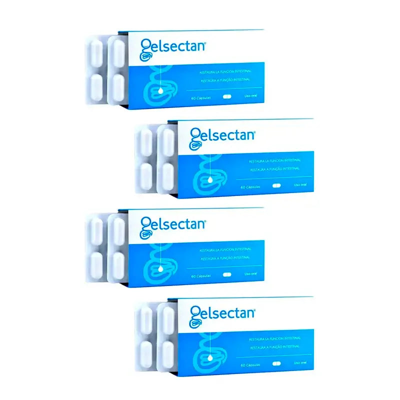 Gelsectan Função Intestinal, Embalagem 4 x 60 Cápsulas