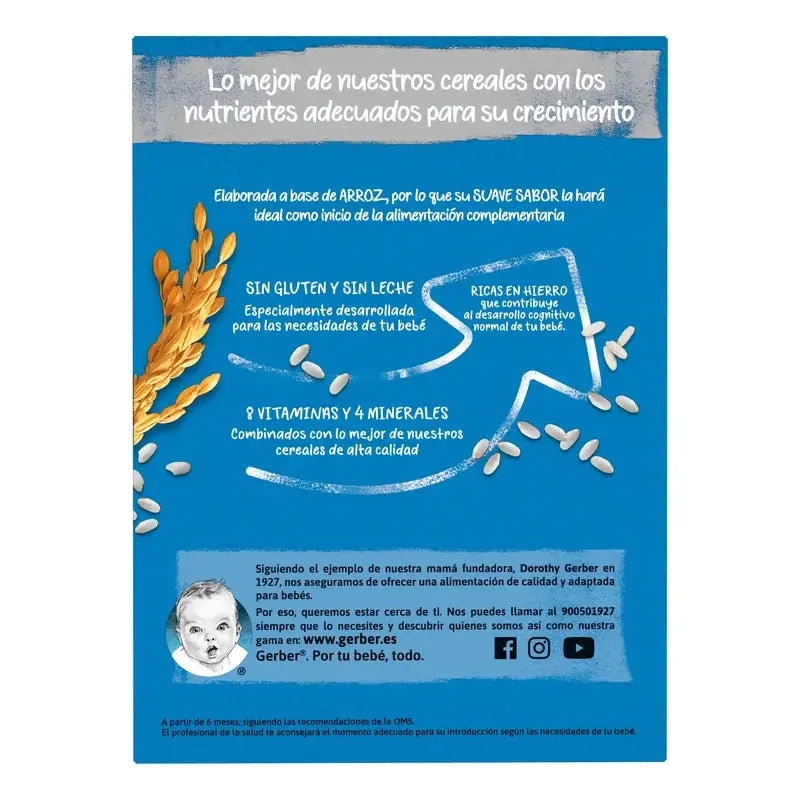 GERBER Creme de cereais de arroz sem glúten 250g