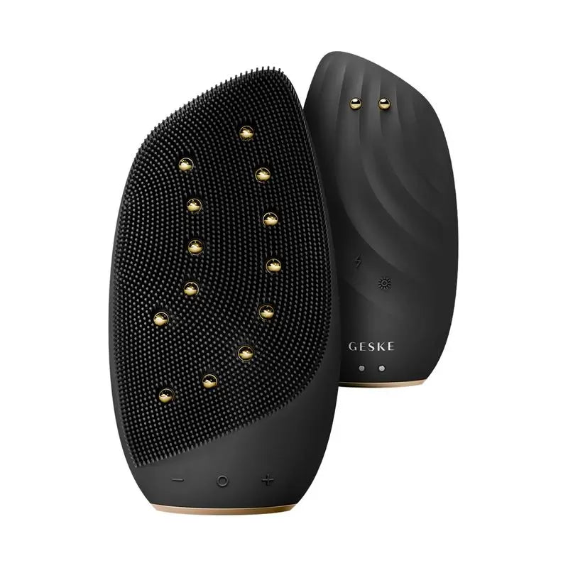Geske 8 em 1 Black Gold Thermal Sonic Facial Brush & Face Tightener - Black Gold