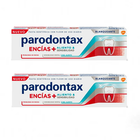 Pack Pasta de dentes Parodontax + Hálito e Sensibilidade - Branqueadora , 2 x 75 Ml