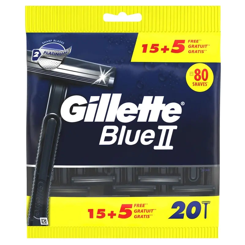 Gillette Blueii Navalhas descartáveis para homem , 20 peças.