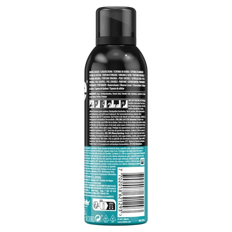 Espuma de barbear Gillette Classic para homem , 200 ml