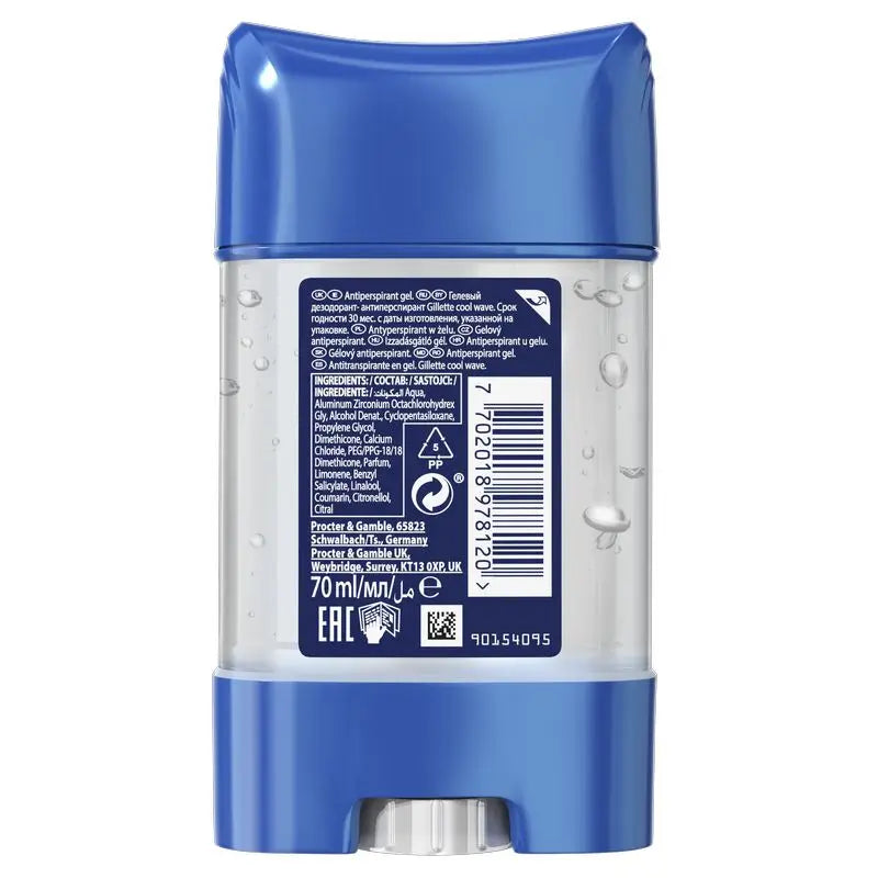 Gillette Clear Desodorizante Gel Anti-transpiração Cool Wave 70M
