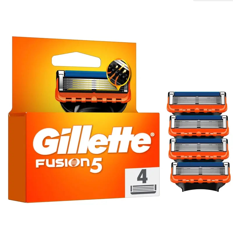 Gillette Fusion5 Proglide 4 Recargas de substituição para lâminas de barbear Fita de gel lubrificante, 4 peças
