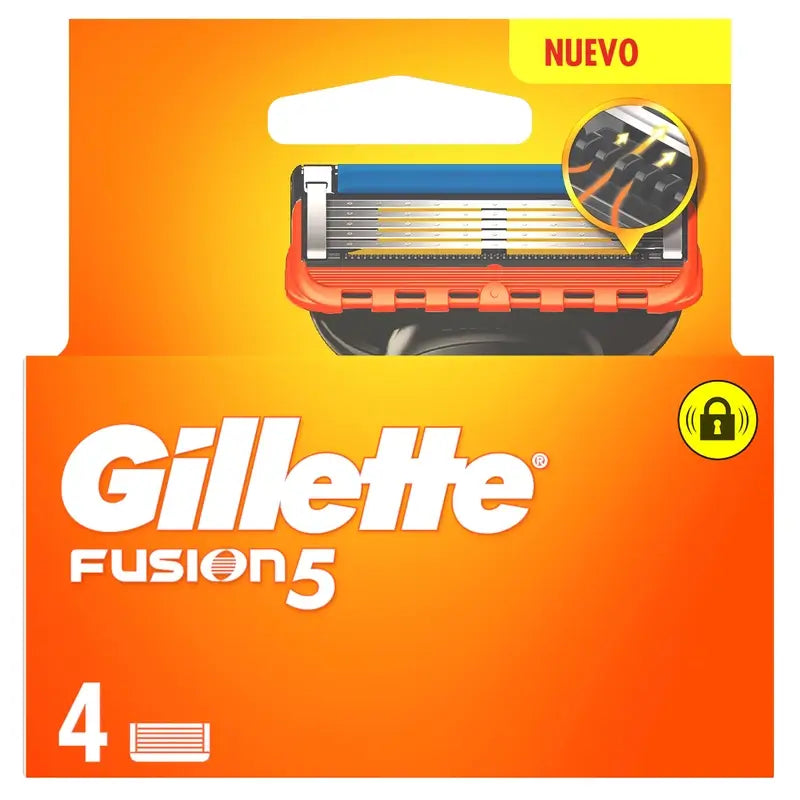 Gillette Fusion5 Proglide 4 Recargas de substituição para lâminas de barbear Fita de gel lubrificante, 4 peças
