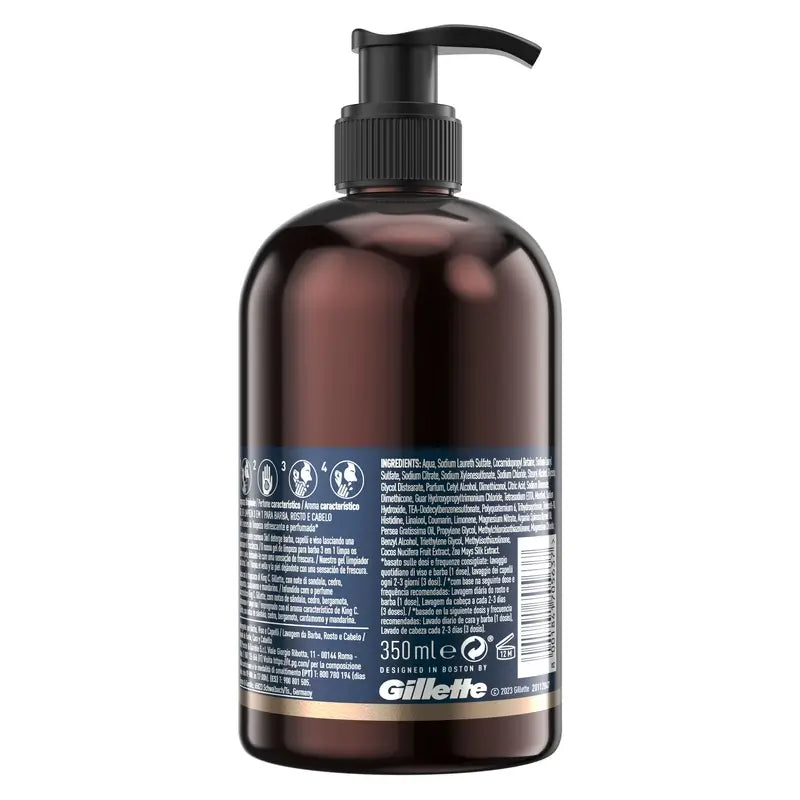 Gillette King C. Gel para a barba e rosto , 350 ml
