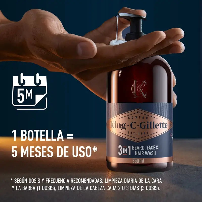 Gillette King C. Gel para a barba e rosto , 350 ml