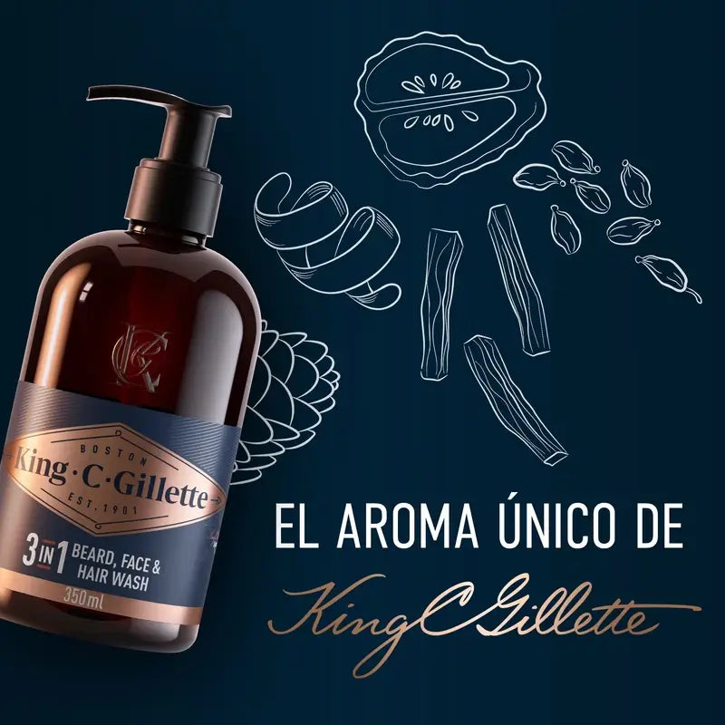 Gillette King C. Gel para a barba e rosto , 350 ml