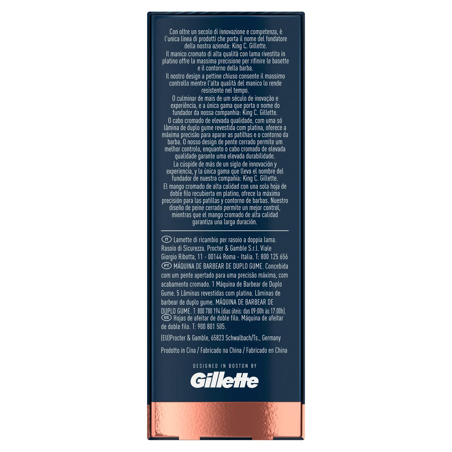 Gillette King C. Lâmina de barbear de dois gumes + 5 lâminas