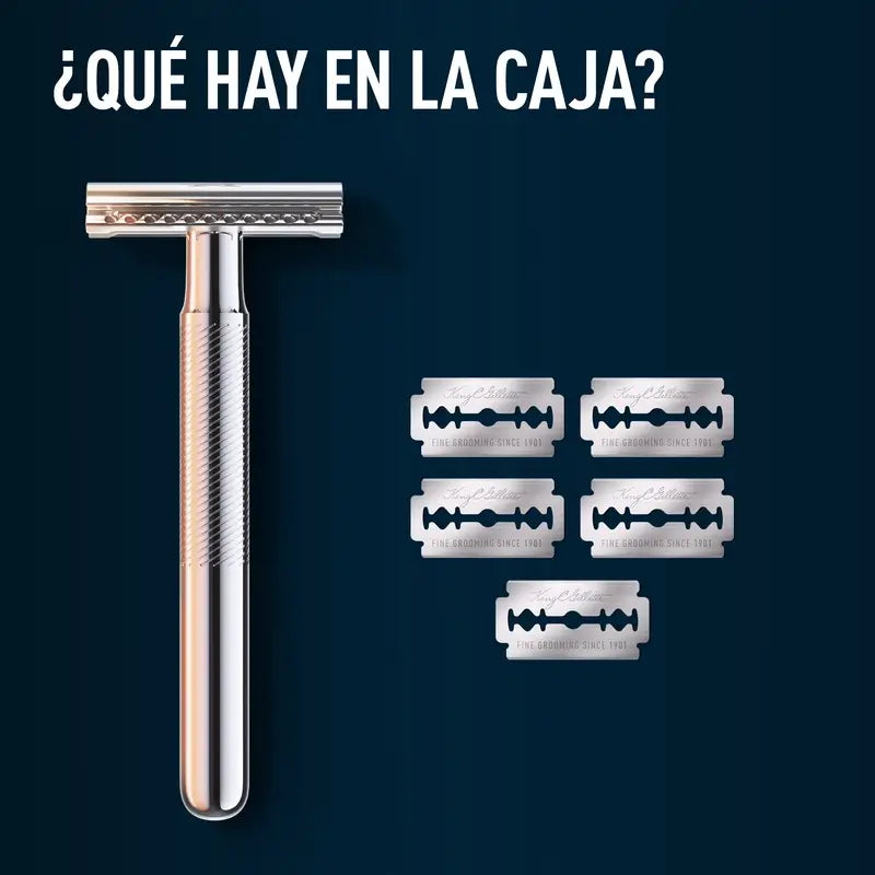 Gillette King C. Lâmina de barbear de dois gumes + 5 lâminas