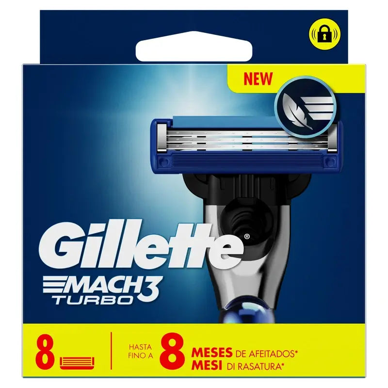 Gillette Mach3 Turbo Men's, 8 Recargas