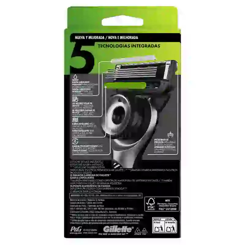 Navalha Gillette Labs com barra esfoliante + 1 recarga e cabide