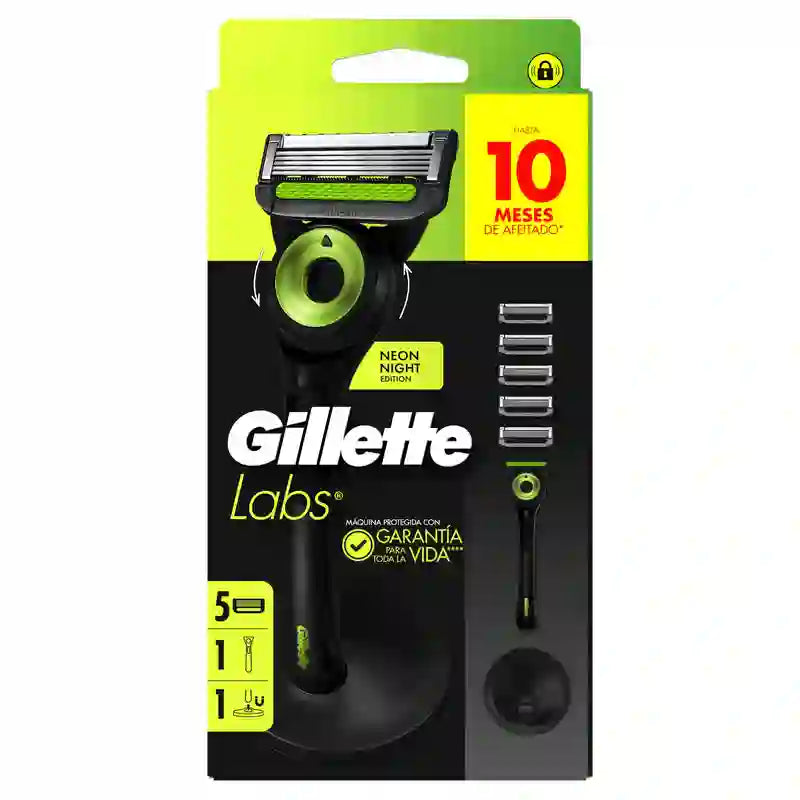 Máquina esfoliante em barra Gillette + 5 recargas + base