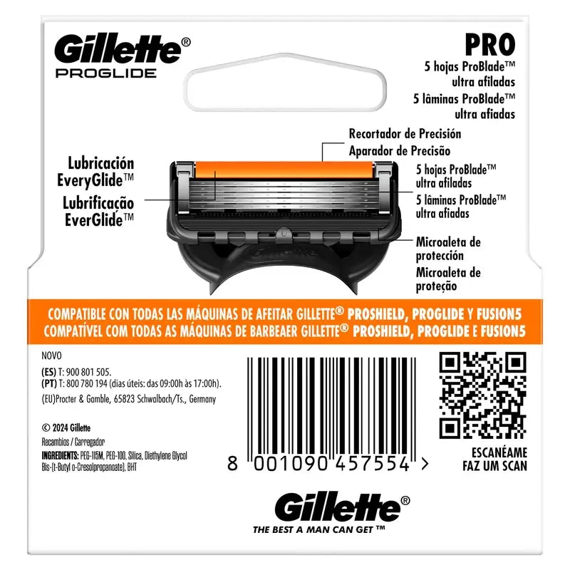Gillette Proglide Power Refil para máquinas de barbear para homem, 3 unid.