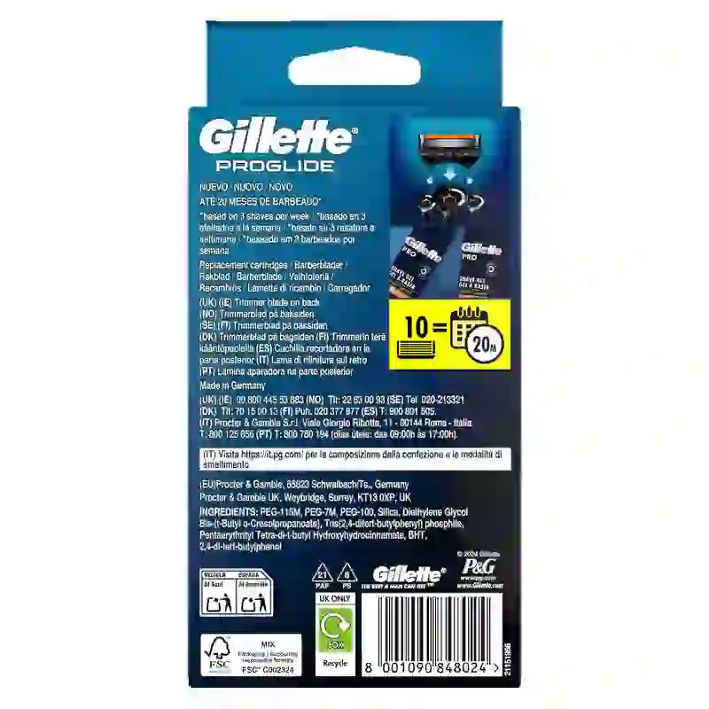 Gillette Proglide Refil, 8+2 recargas
