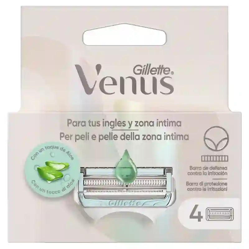 Gillette Intimate & Groin Refills, 4 recargas