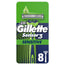 Gillette Sensor3 Sensitive Men's Disposable Safety Razors Lubricating Strip, 8 pcs.