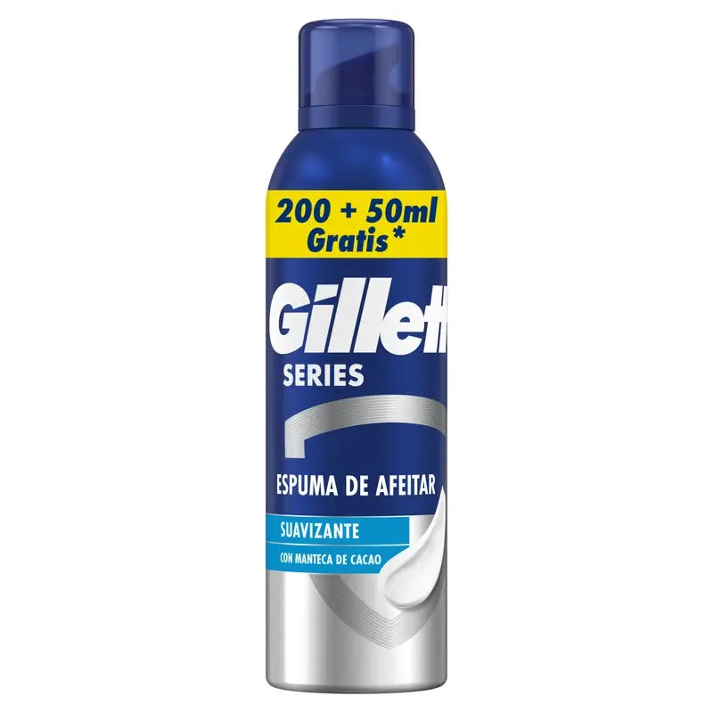 Gillette Series Manteiga de Cacau Espuma de Barbear Suavizante , 250 ml