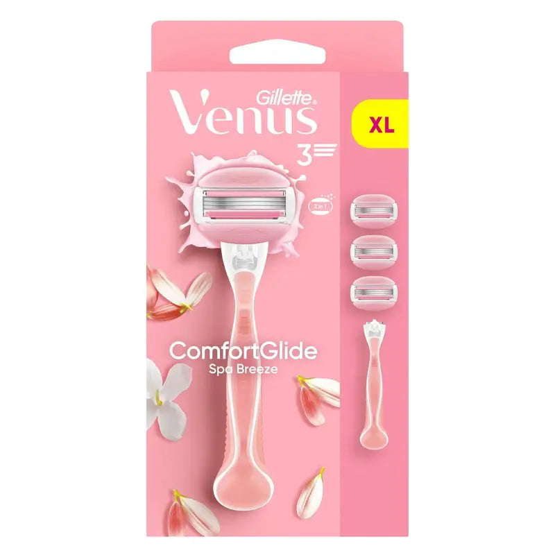 Gillette Venus Comfortglide Spa Breeze Navalha de depilação feminina, 1 cabo + 3 recargas