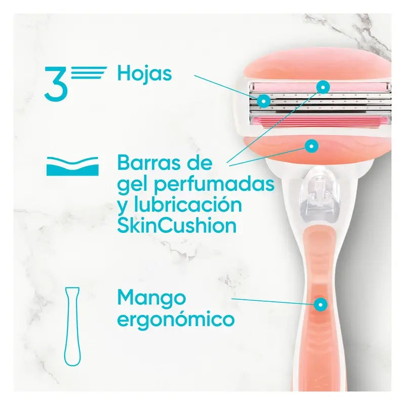 Gillette Venus Comfortglide Spa Breeze Navalha de depilação feminina, 1 cabo + 3 recargas