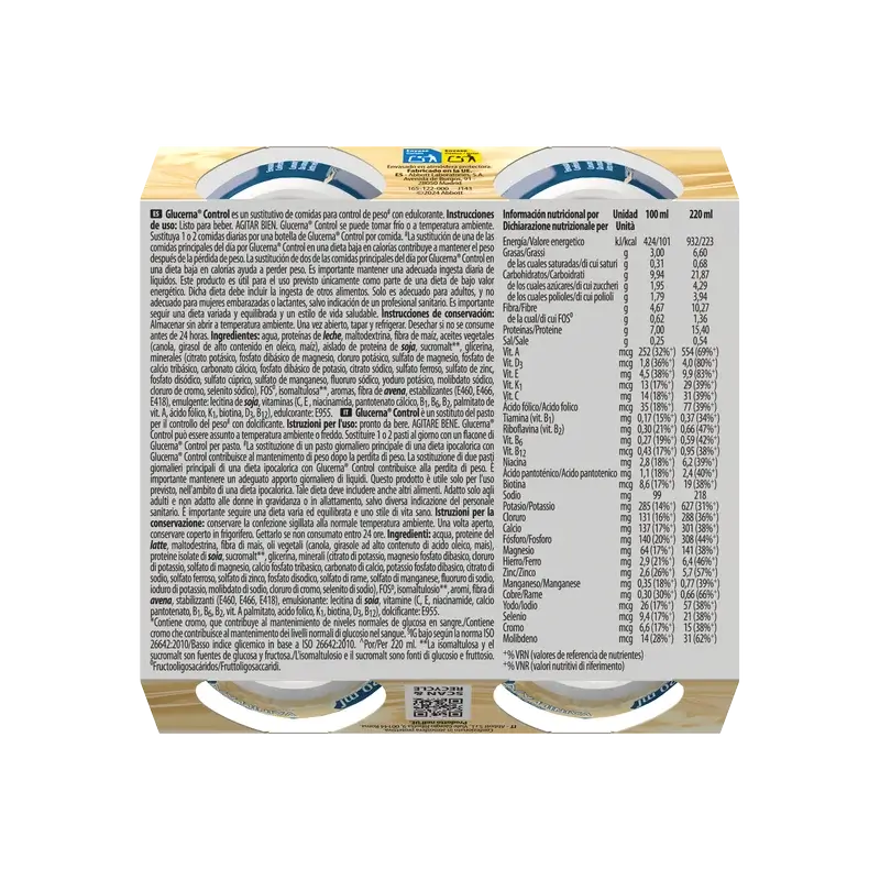 Glucerna Control sabor a baunilha, 4 frascos x 220 ml