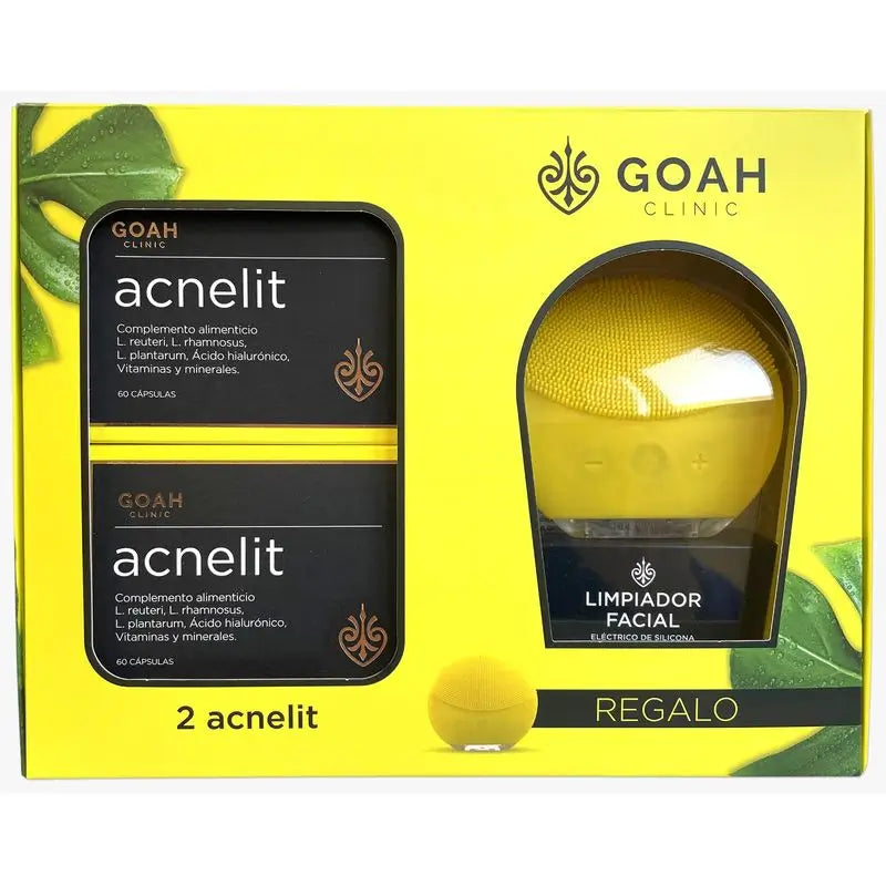 Goah Acnelit Pack + Facial Cleanser Gift Set, 120 cápsulas