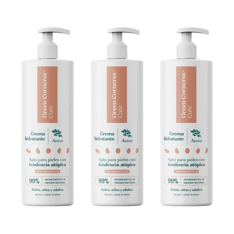 Green Cornerss Creme Hidratante de Aveia, 3 x 280 ml