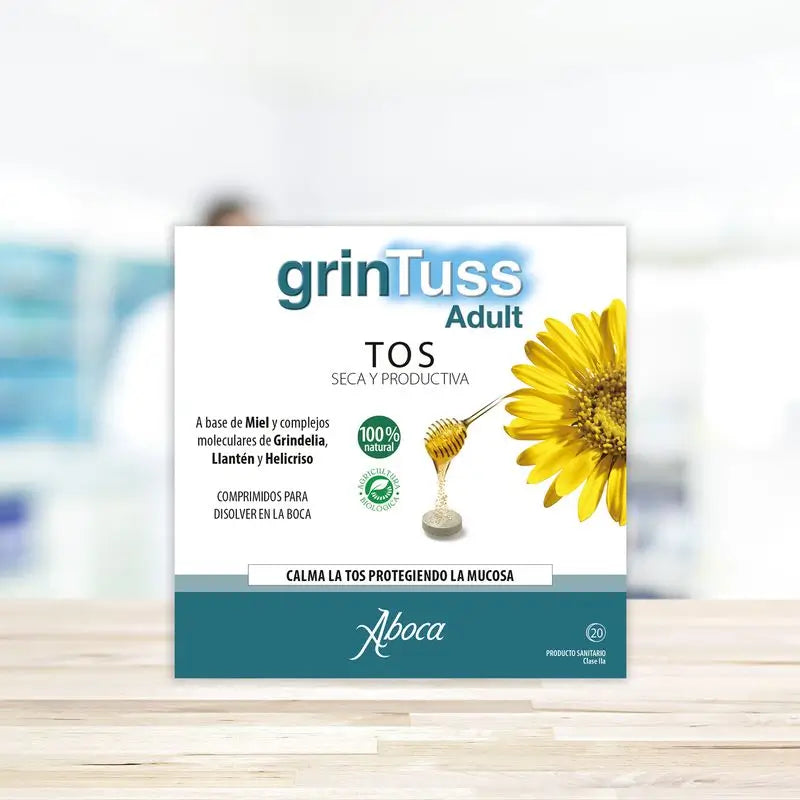 Aboca Grintuss Adultos Tosse Seca e Produtiva, 20 Comprimidos