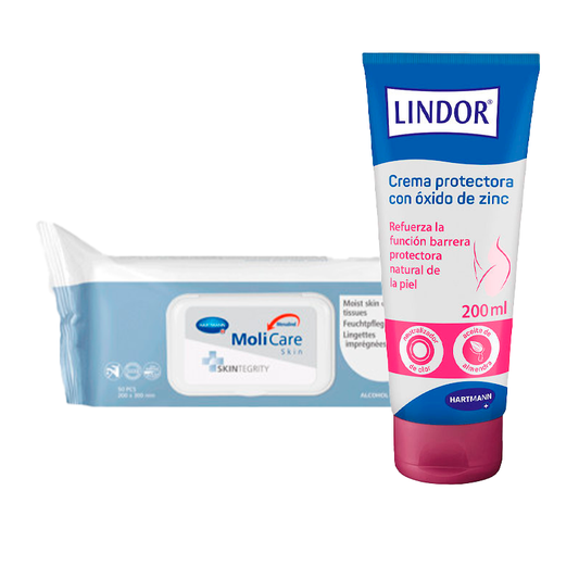 Lindor Skin Pack Toalhetes de pele 40 unidades + Creme protetor da pele 200 ml