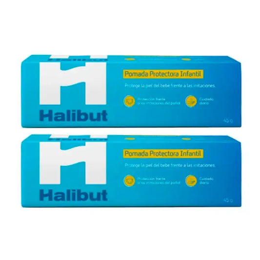 Halibut Dermoh Pomada protetora para fraldas, embalagem de 2 x 45 gr